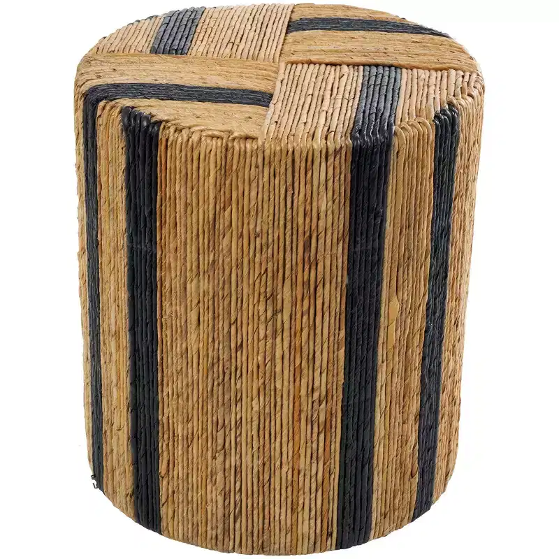 Olivia & May Banana Leaf Handmade Linear Wrapped Accent Table: No Assembly, Indoor Use, Wood Material