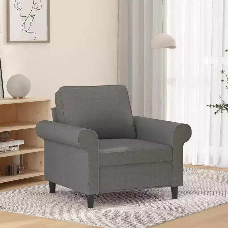 vidaXL Sofa Chair Dark Gray 23.6 Fabric