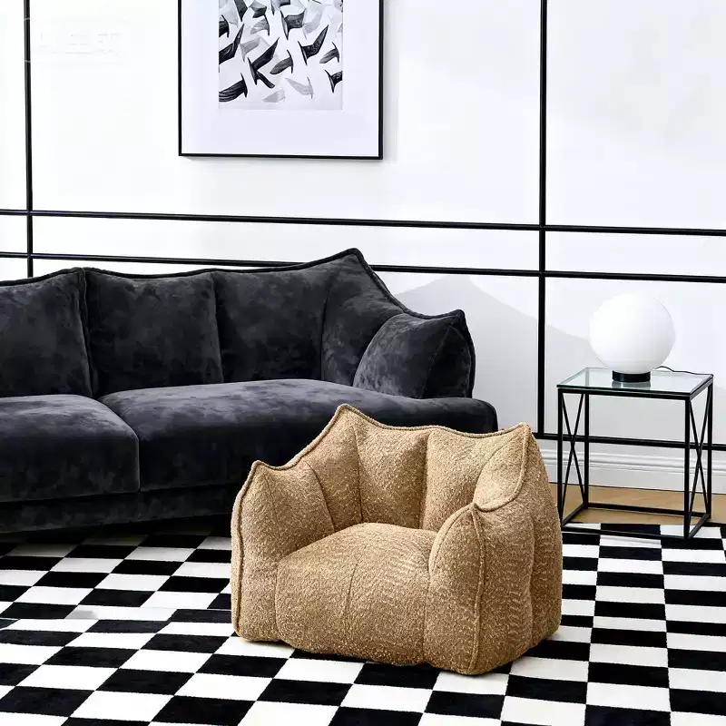 Sofa chairs with highly resilient foam for living rooms and bedrooms, comfortable square lazy sofas, sofas for adults to play, read and watch TV