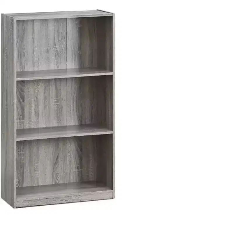 3 Tier Storage Bookcase Open Shelf Display Cabinet,French Oak
