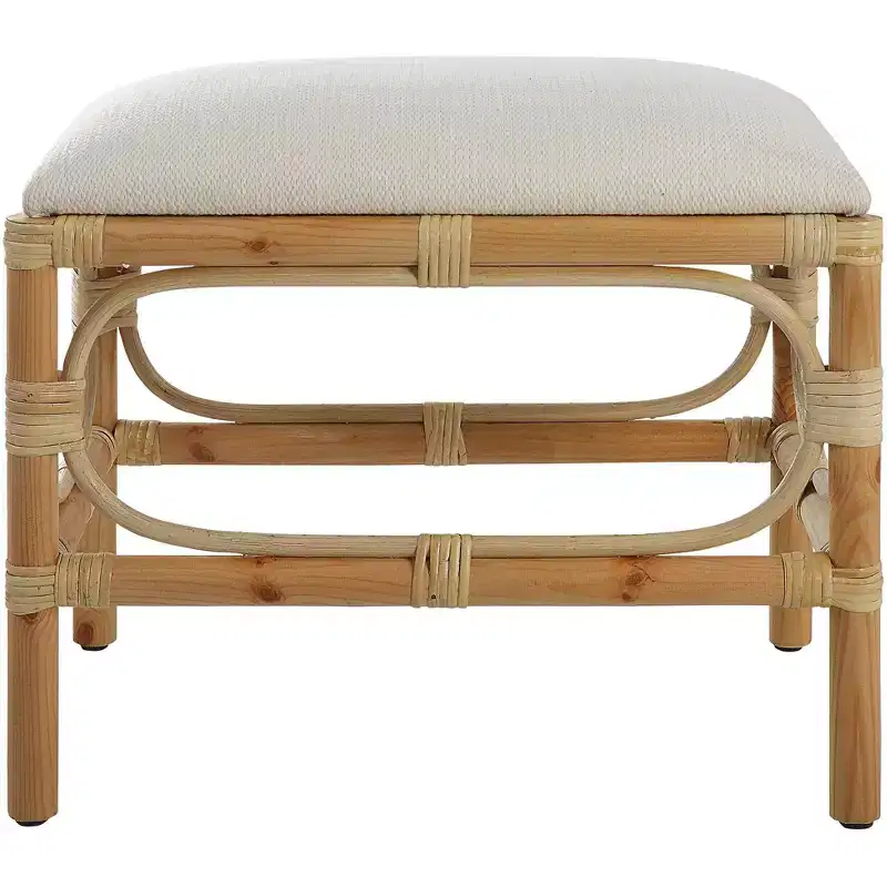 Laguna 24W White Fabric Rectangular Small Bench