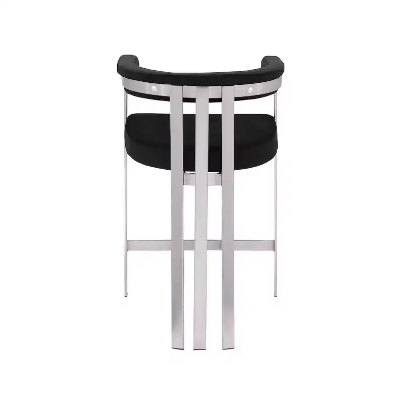 Meridian Furniture,Marcello Black Velvet Counter Stool, Set of 2