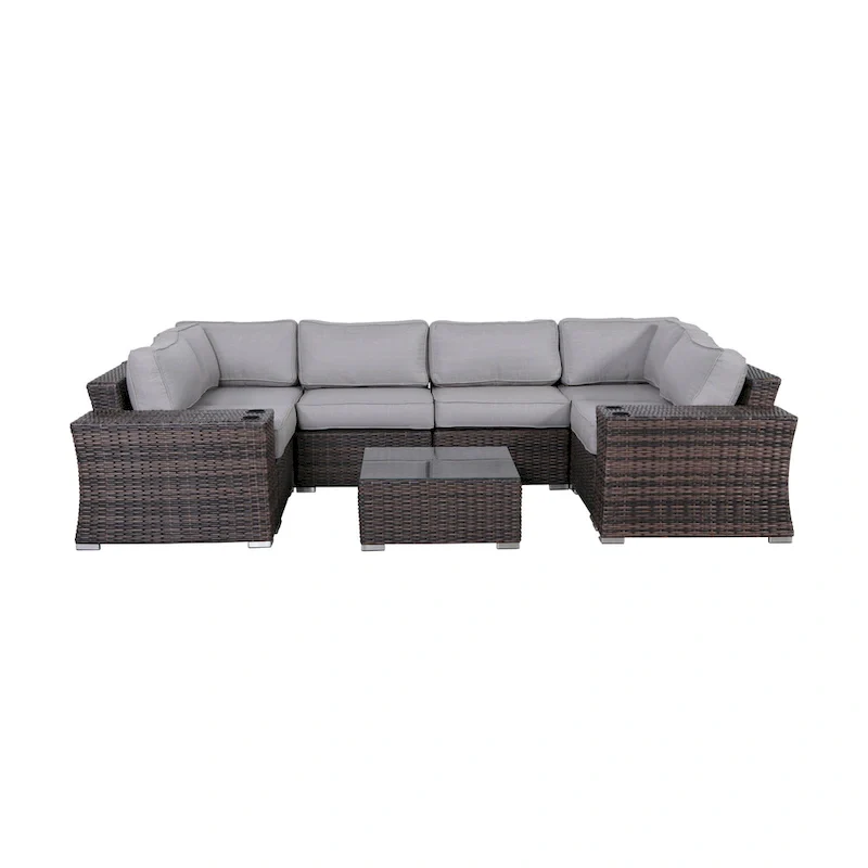 LSI Wicker/Rattan 4 - Person Seating Group with Cushions
