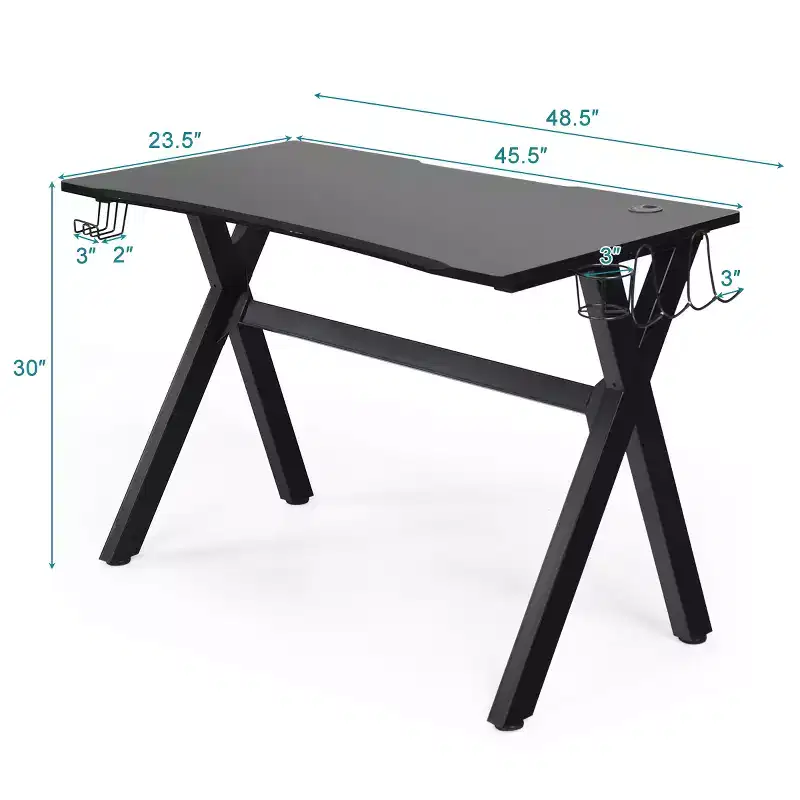 Gaming Desk with Cup Holder & Headphone Hook, 48.5
