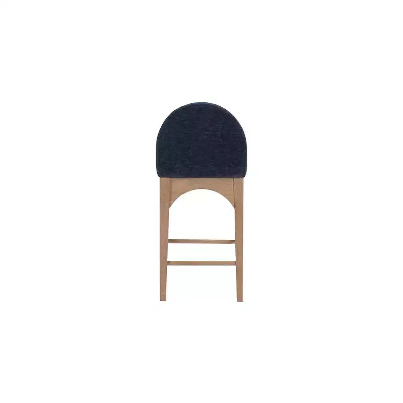 Meridian Furniture,Waldorf Navy Chenille Fabric Stool