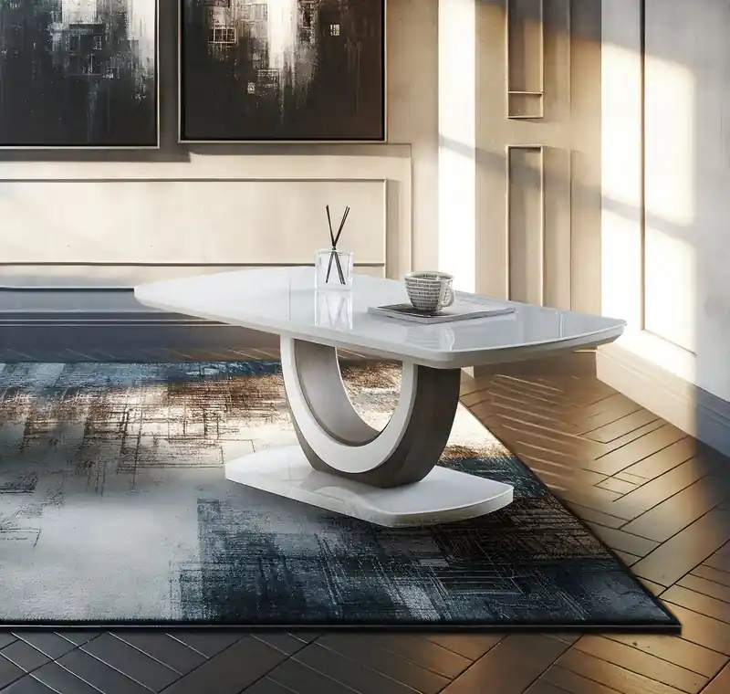 47.25 Modern Coffee Table - White and Grey