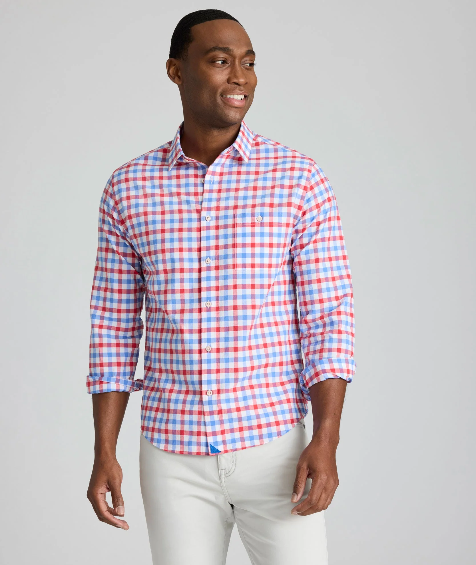 Cotton-Linen Plaid Shirt