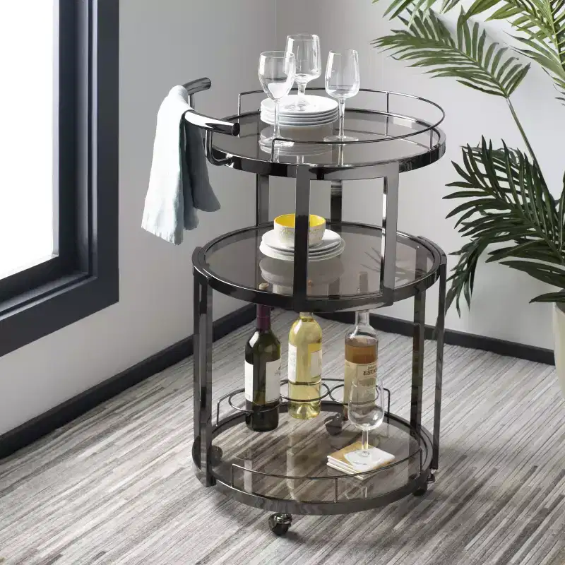 Rio 3 Tier Round Bar Cart - BCT8002 - Safavieh