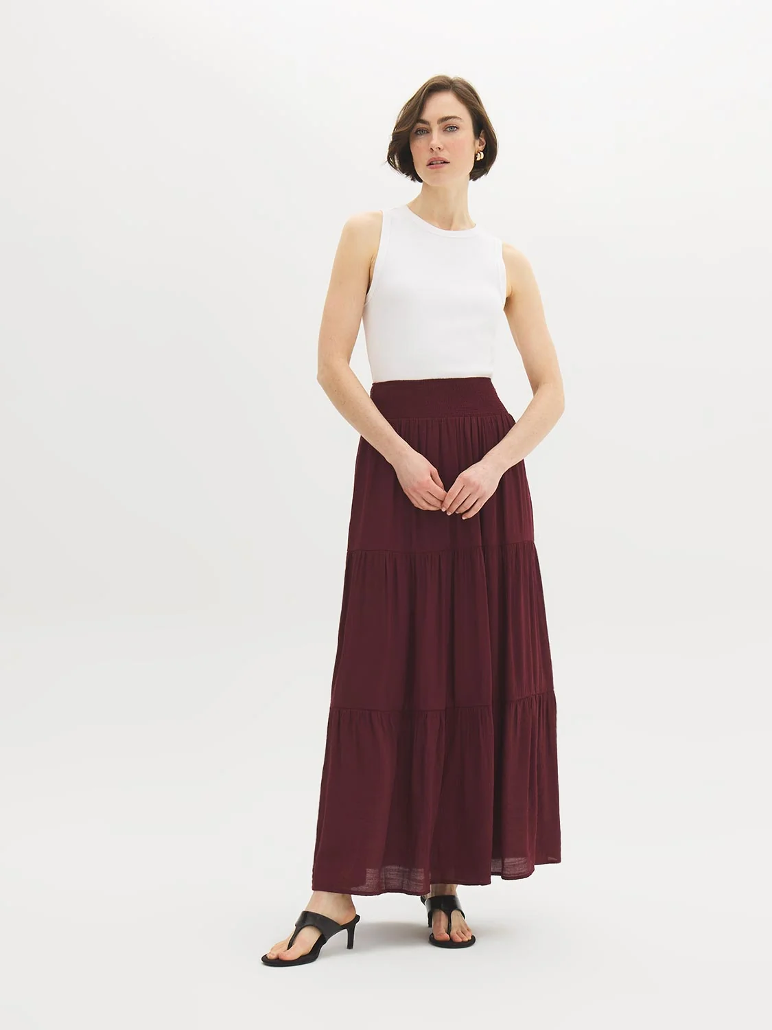 Tiered Smocked Maxi Skirt