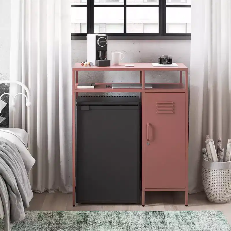 Metal Locker-Style Mini Refrigerator Organizer