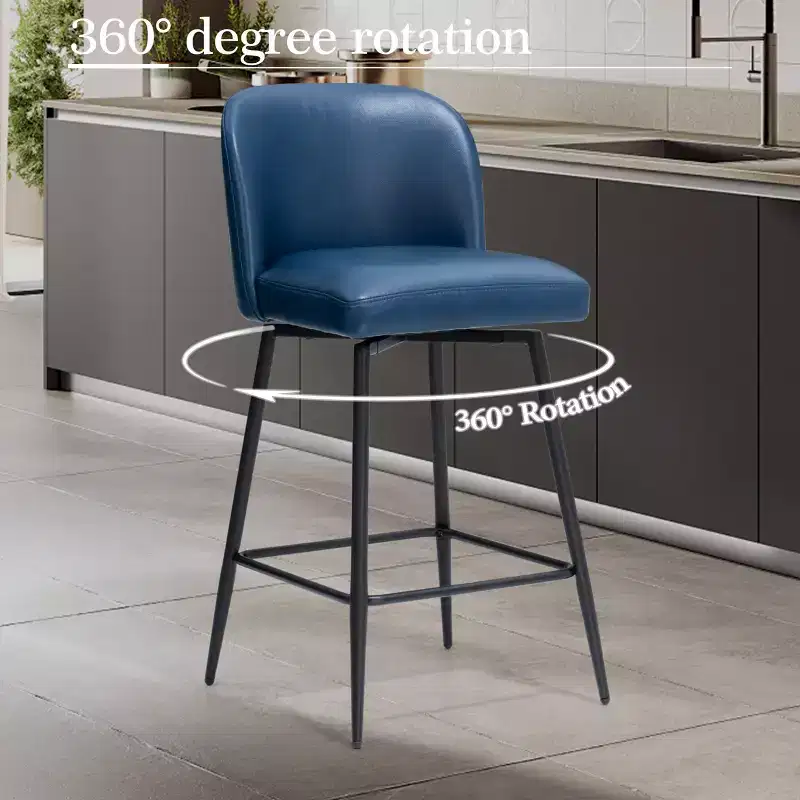 Crestlive Products 26.8'' Counter Height 2pcs High-grade Swivel Indoor Bar Stool with Metal Footrest