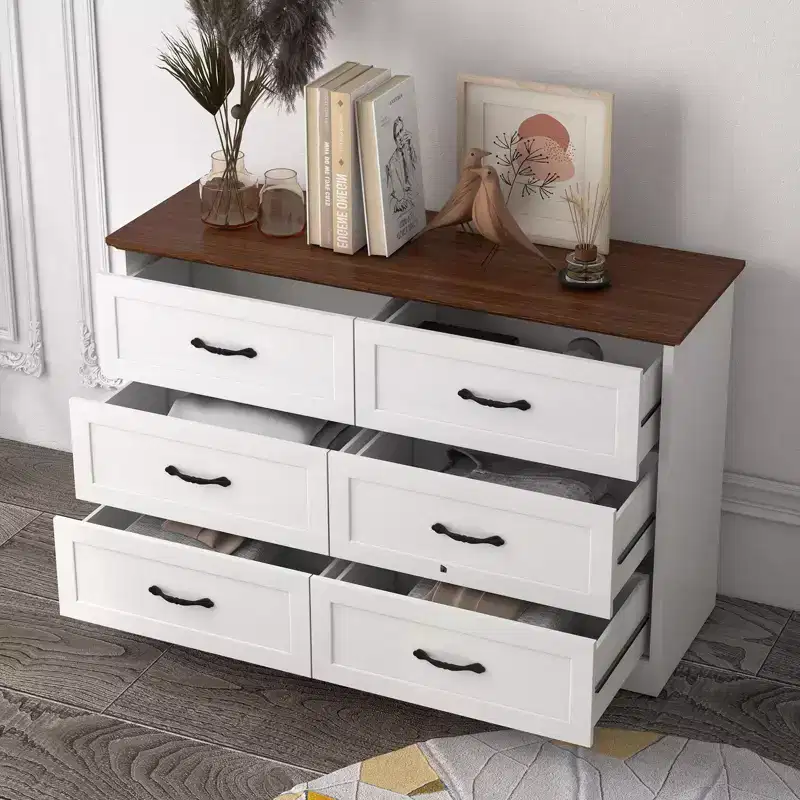 MDF Tall Chest of Drawers with Wide Metal Handles