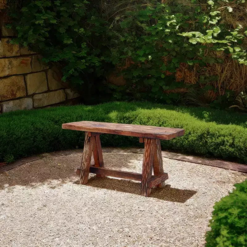 Royal Hampton Wooden Garden Patio Bench With Retro Etching
