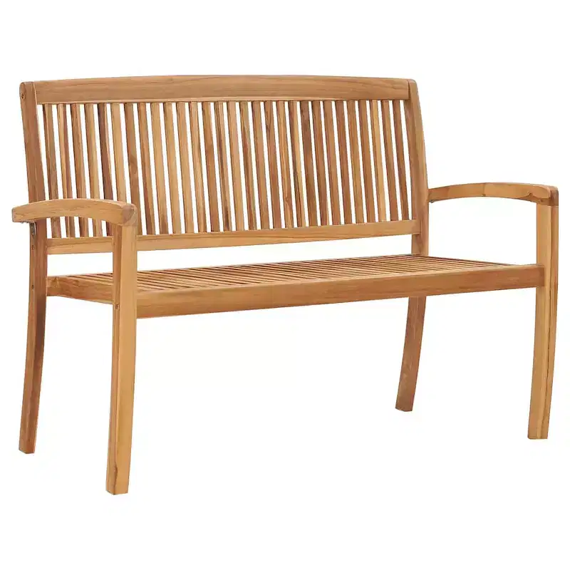 Garden Bench Anthracite Fine sanded teak hardwood 50.6 in