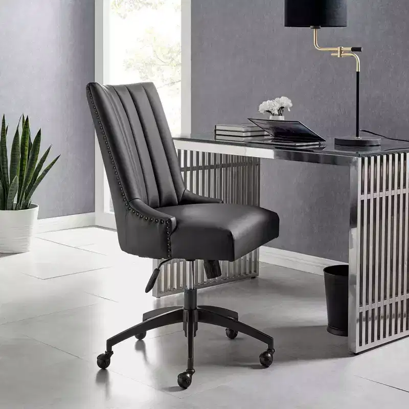 Empower Channel Tufted Vegan Leather Office Chair - Modway