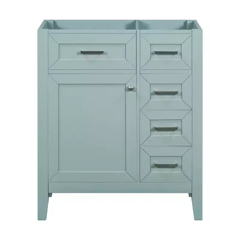 Bathroom Vanity without Sink, Cabinet Base with MDF Drawers — Green
