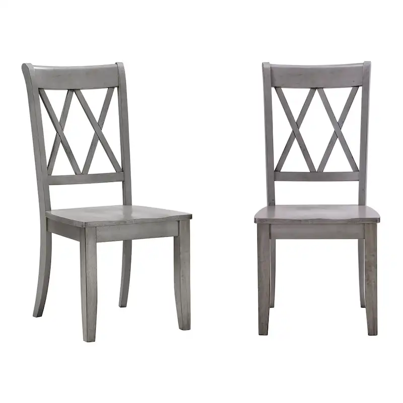 Ronda Double X Back Wood Dining Chairs (Set of 2)