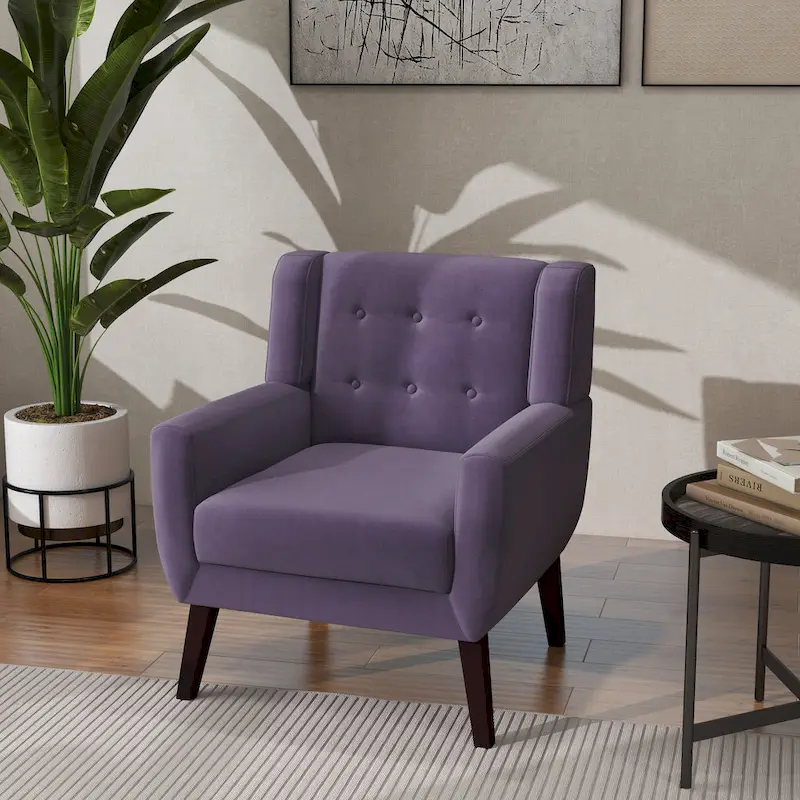Modern Accent Chair Velvet Armchair - 28.9W x 35.1H x 29.5D