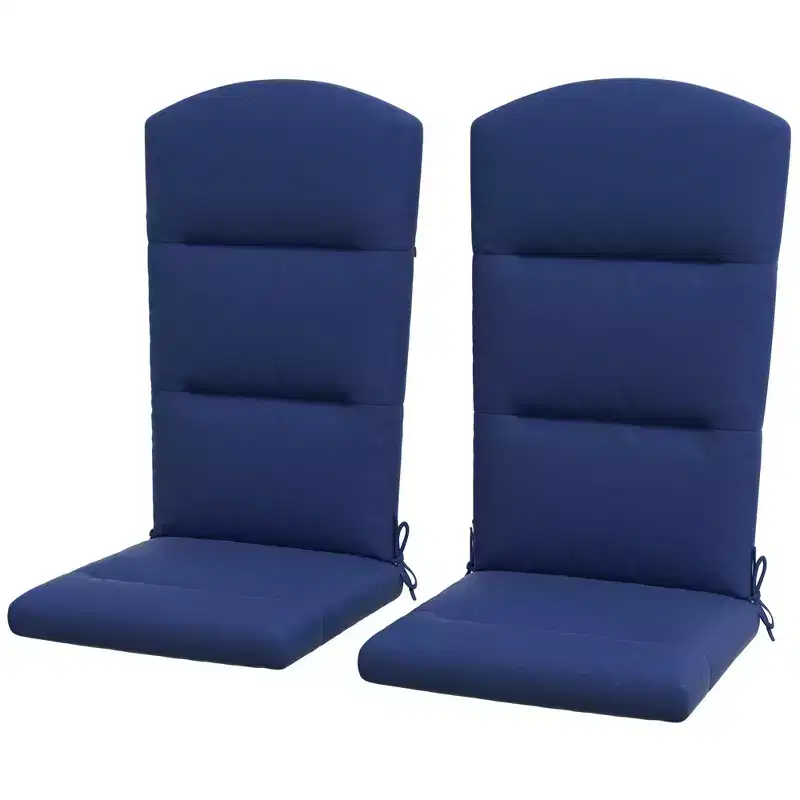 Outdoor Chair Cushions for Adirondack Chair, Replacement Cushions with Ties, Seat & Back Cushion, Blue