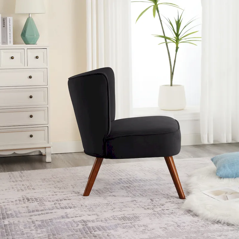 Tufted Velvet Accent Chair Upholstered Living Room Side Chair - 27.6 W x 28 D x 31.3 H