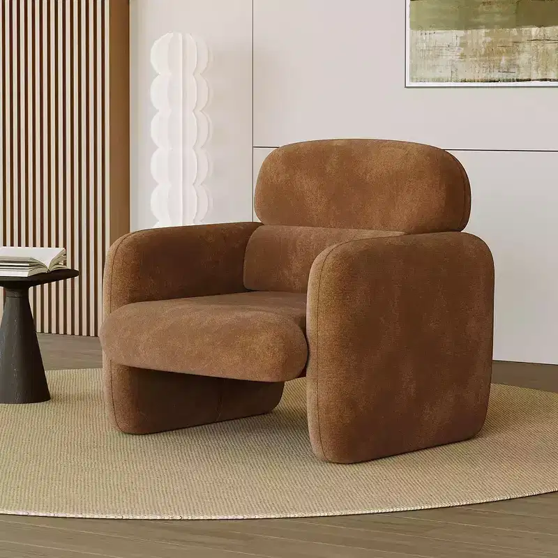 Modern Accent Chair, Wood Frame Sofa Chair, Comfortable Reading Armchair for Living Room, Bedroom, Apartment, Corner
