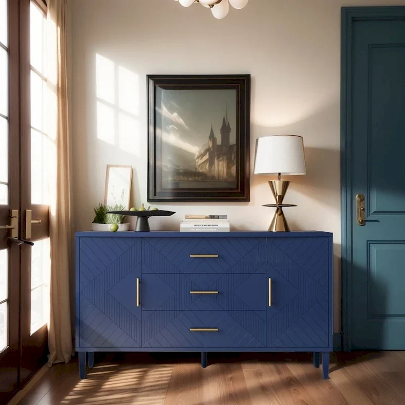 55 Stylish and Functional Buffet/Sideboard Cabinet with Carved Effect