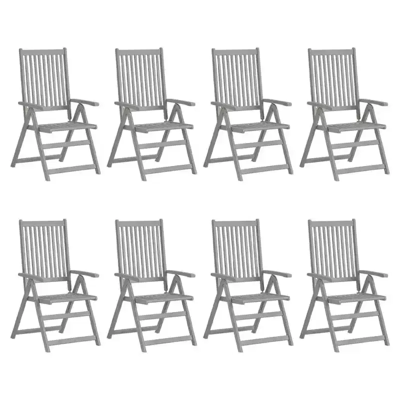 vidaXL Garden Chair Set of 6 Solid Acacia Wood Standard Foldable