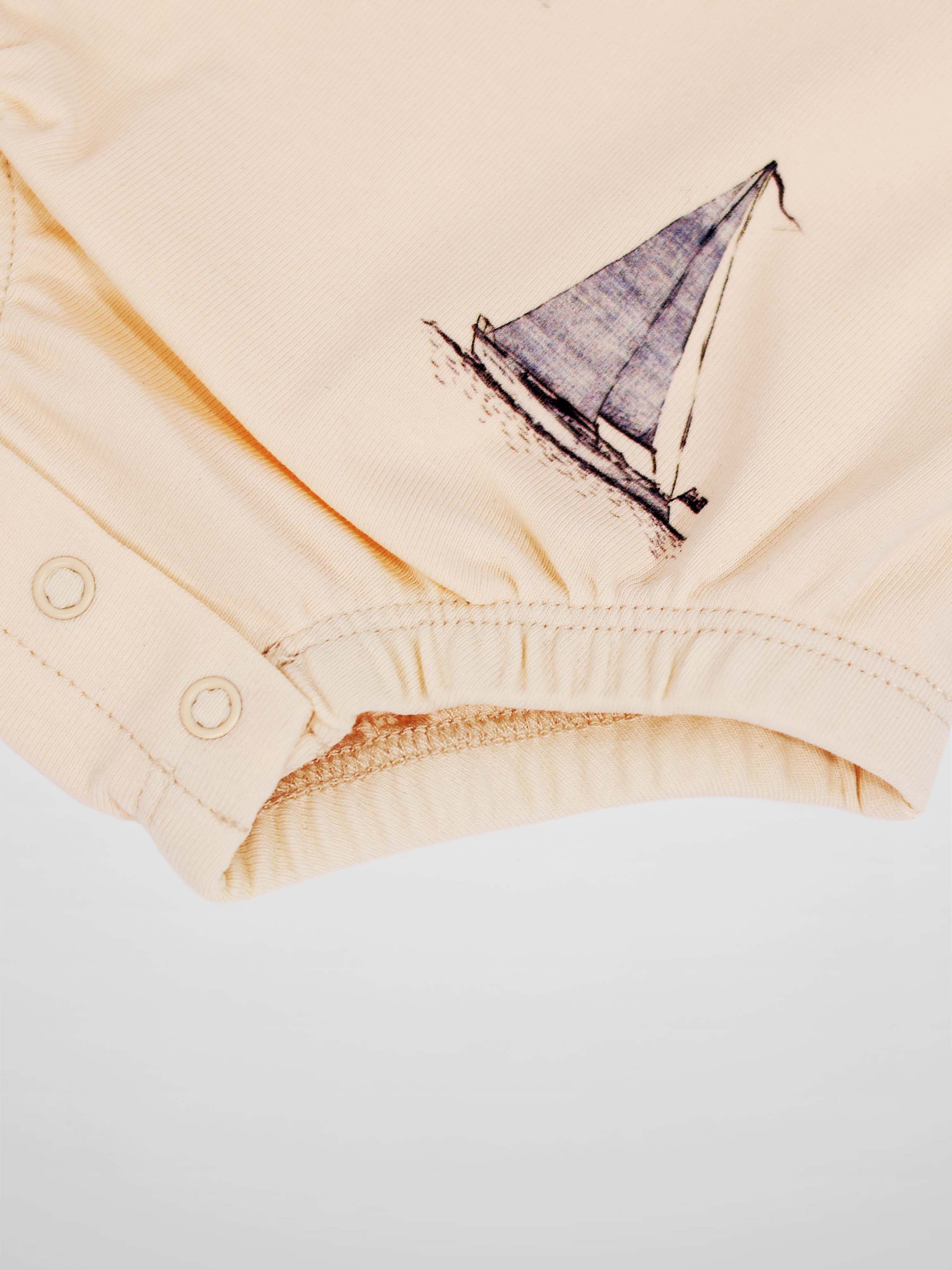 Sailboat Print Sleeveless Romper for Baby Boys