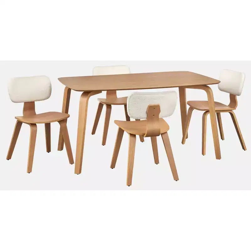 Lifestorey 5pc Sigrid Rectangular Dining Set Natural Light Oak