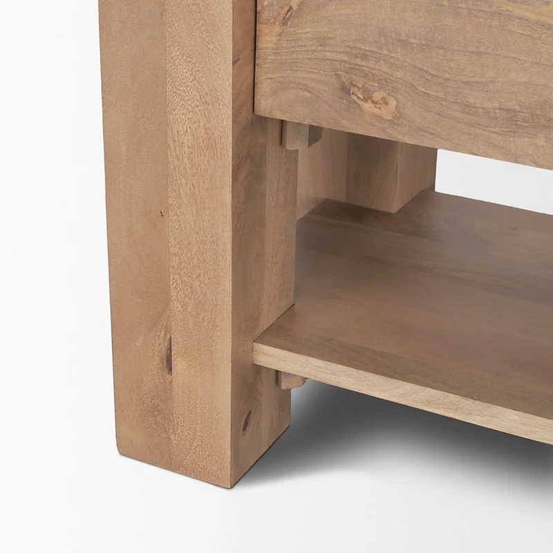 Beth Light Brown Wood Media Console - 70.0L x 20.0W x 24.0H