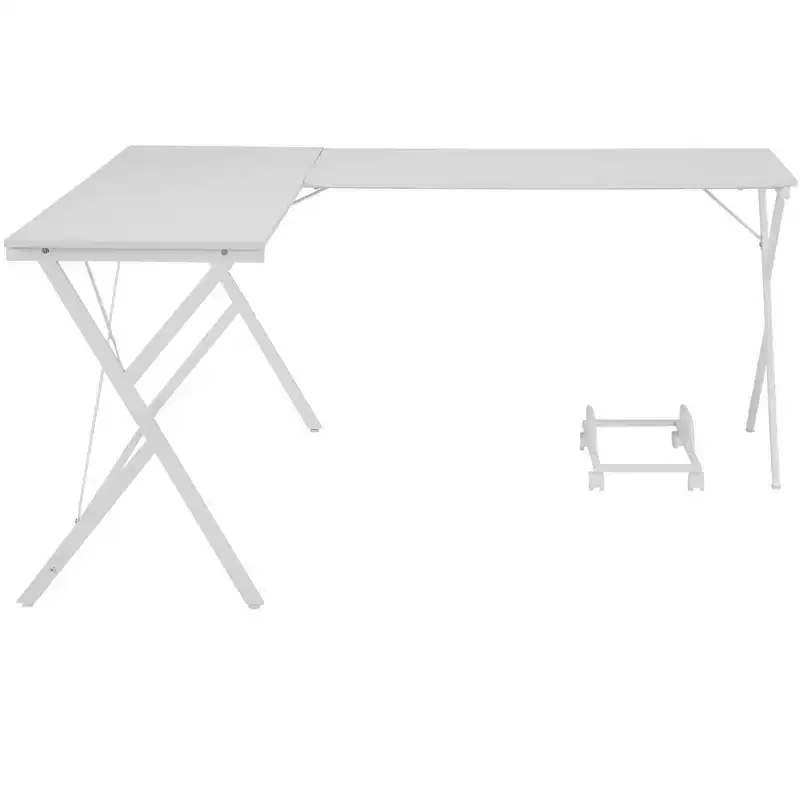 HomeRoots 62 White L Shape Computer Desk
