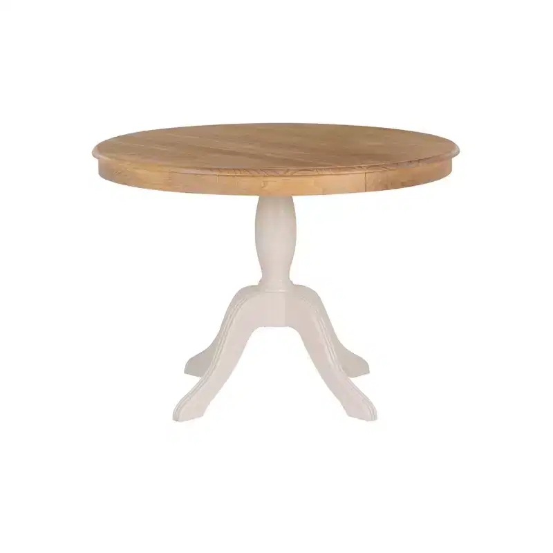Tobin Traditional Pedestal Dining Table White/Natural - Linon