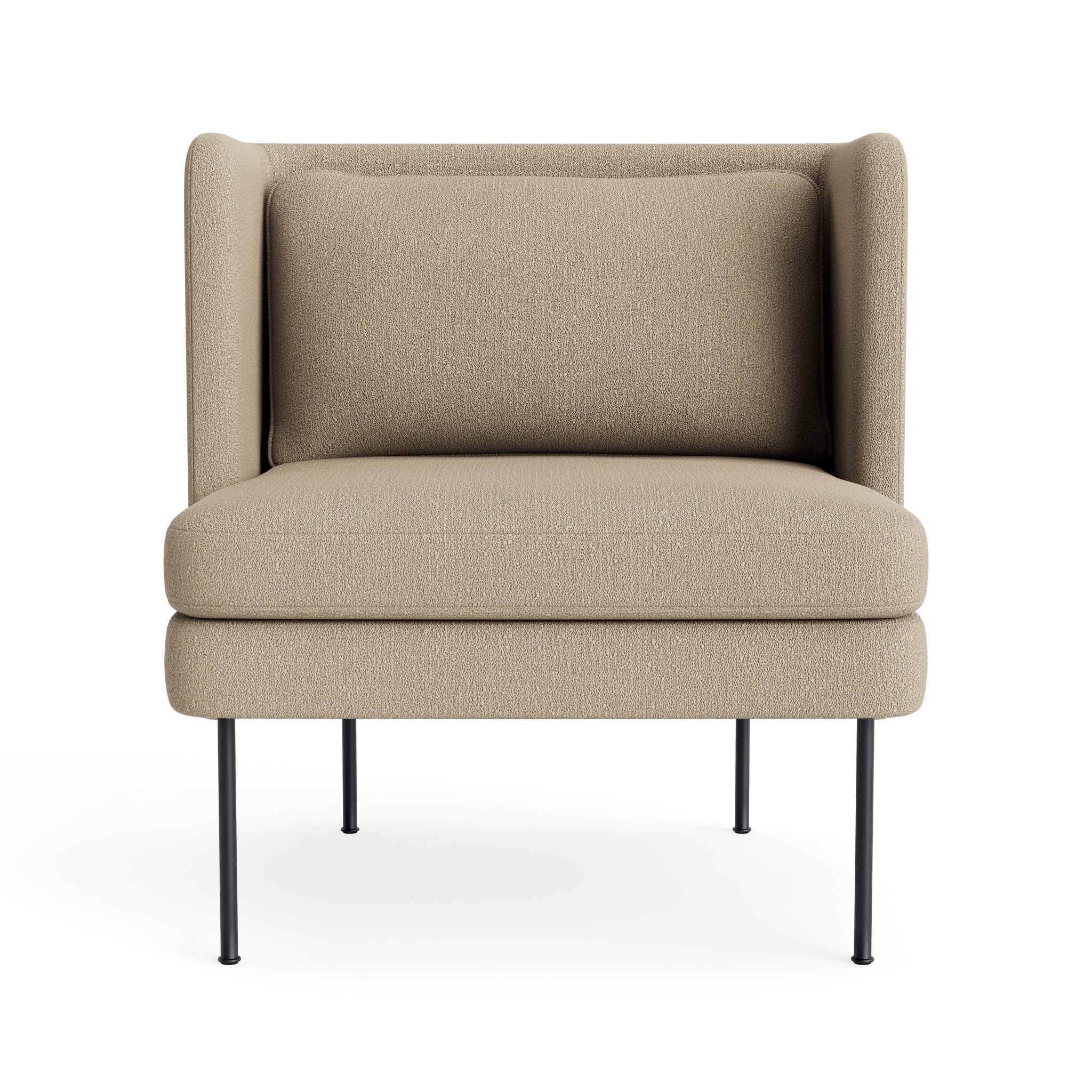 Modern Stone Fabric Lounge Chair with Sheltering High Back for Living Room