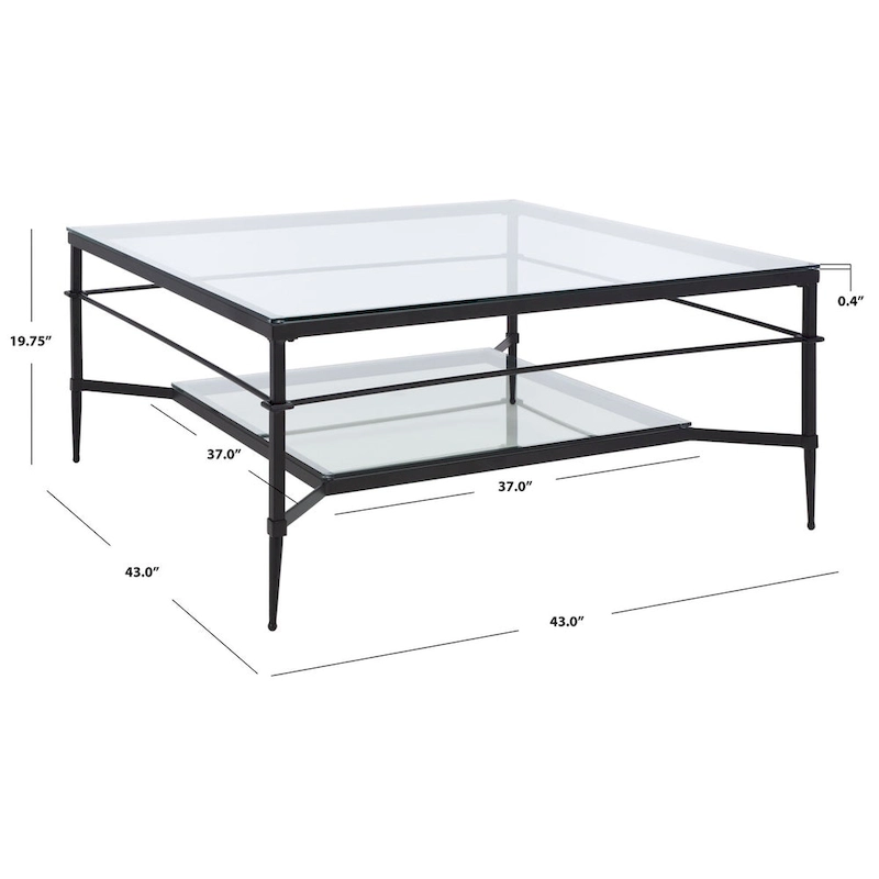 SAFAVIEH Couture Zilpha Cocktail Table - 43 In W x 43 In D x 20 In H - 43Wx43Dx20H