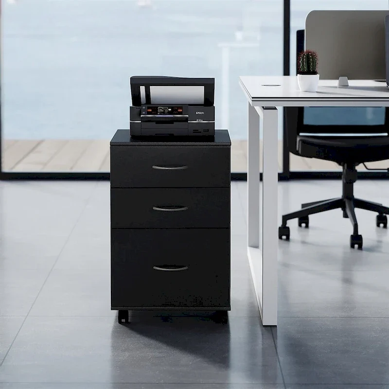 Mobile File Organizer Cabinet with 3 Drawers and Rolling Casters - Perfect for Home Office and Workspace - Fits Under Desk