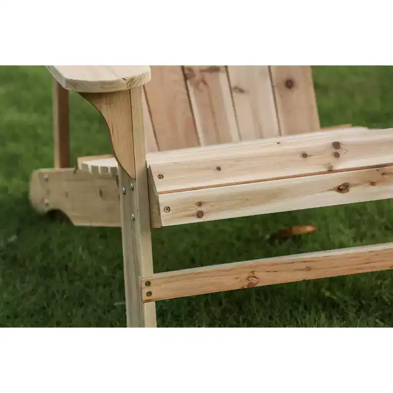 Adirondack Chair Wood - Patio Festival: Solid Fir, Outdoor Seating, Rustic Farmhouse Style, UV & Water-Resistant
