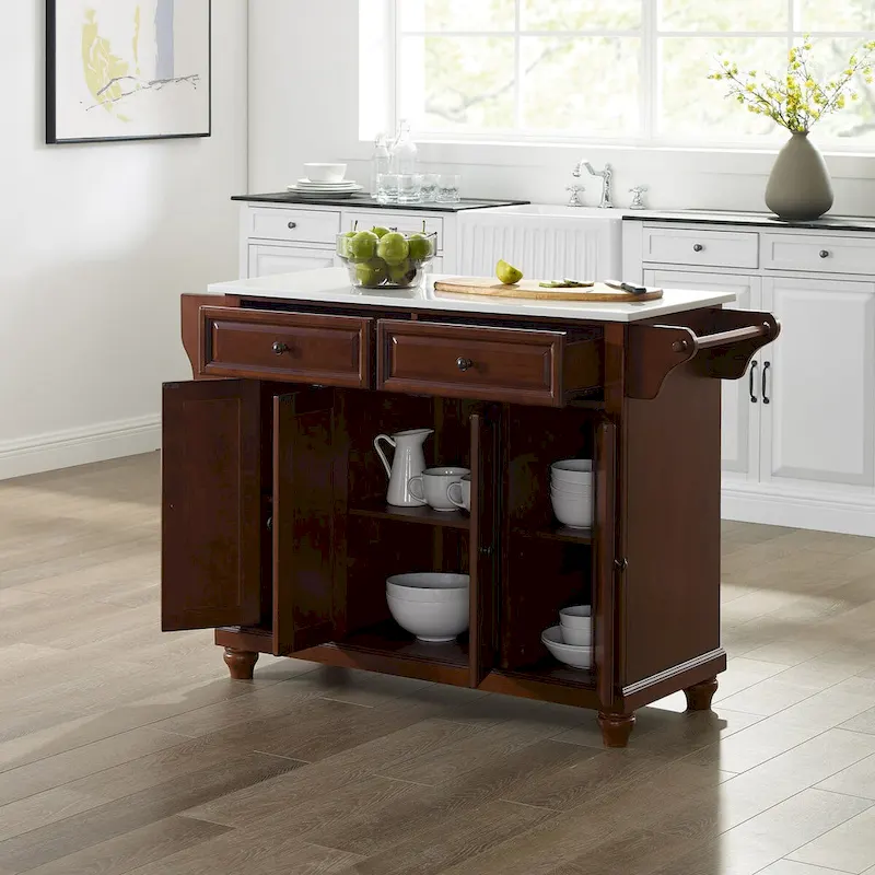 Crosley Cambridge Granite Top Full Size Kitchen Island/Cart - 51.5 W x 18 D x 36 H