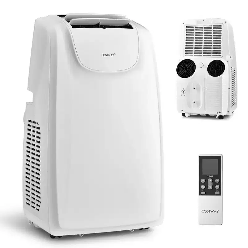 Costway 8000 BTU (11,500 BTU ASHRAE) Dual Hose Portable Air Conditioner 3-in-1 AC Unit w/ Remote Control