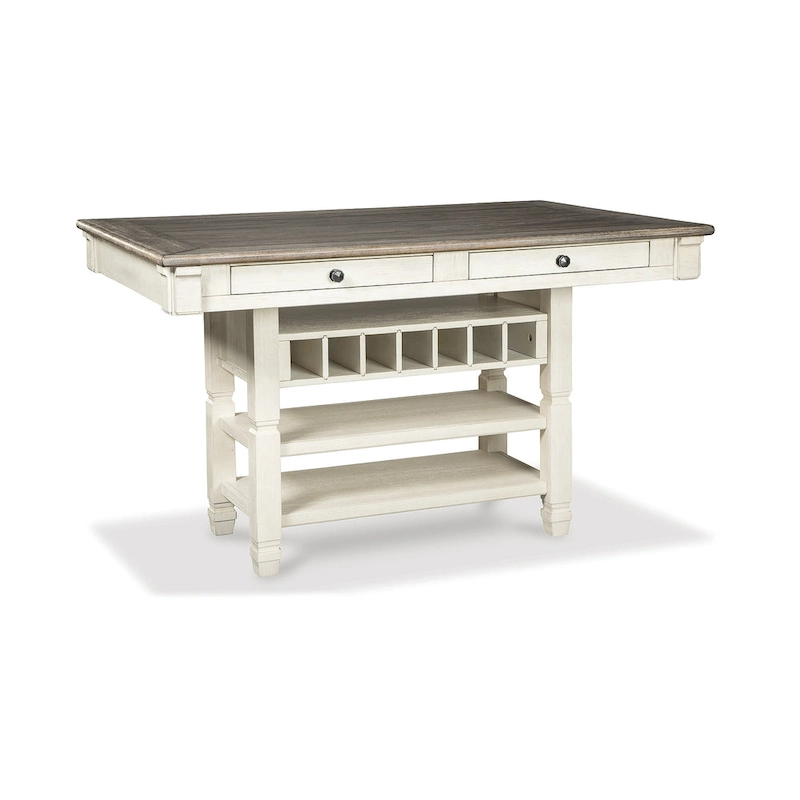 Signature Design by Ashley Bolanburg Antique White / Brown 7-Piece Counter Height Dining Package