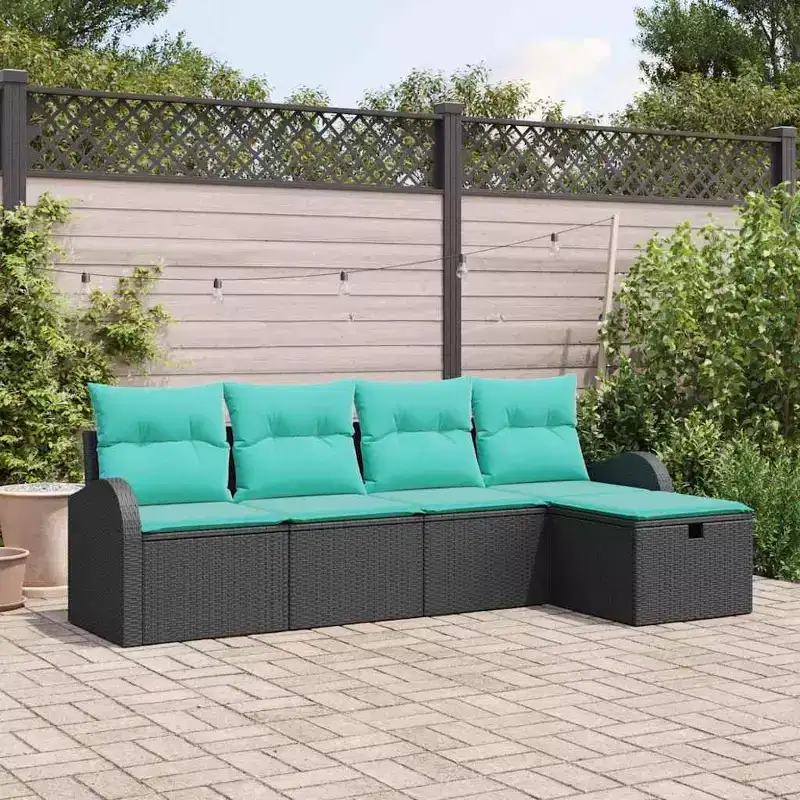vidaXL Garden Sofa Set 5 pcs Brown and red 231 x 117 x 85 cm
