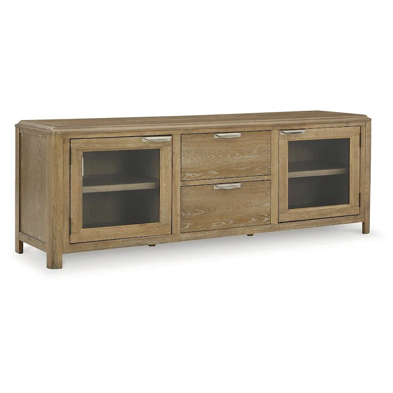 Rencott Light Brown 80 TV Stand for TVs up to 92 - 79.63 W x 20 D x 28 H