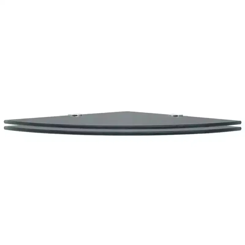 Corner Shelf Set of 2 Black Tempered safety glass 9.8x9.8 in