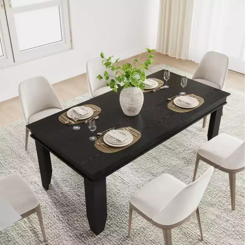 Dining Table for 6-8 People, 70.87 Inch Farmhouse Rectangle Dining Room Table, Rustic Wooden Dinner Table for Living Room, Restaurant
