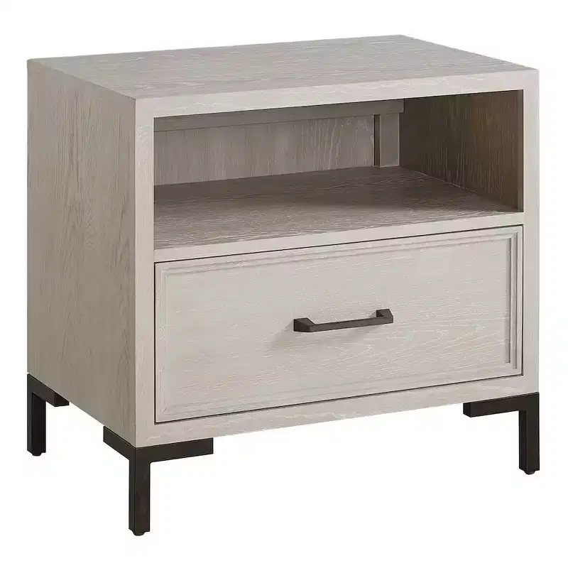 Nightstand with English Dovetailed Drawers, Ball Bearing Glides and Open Shelf