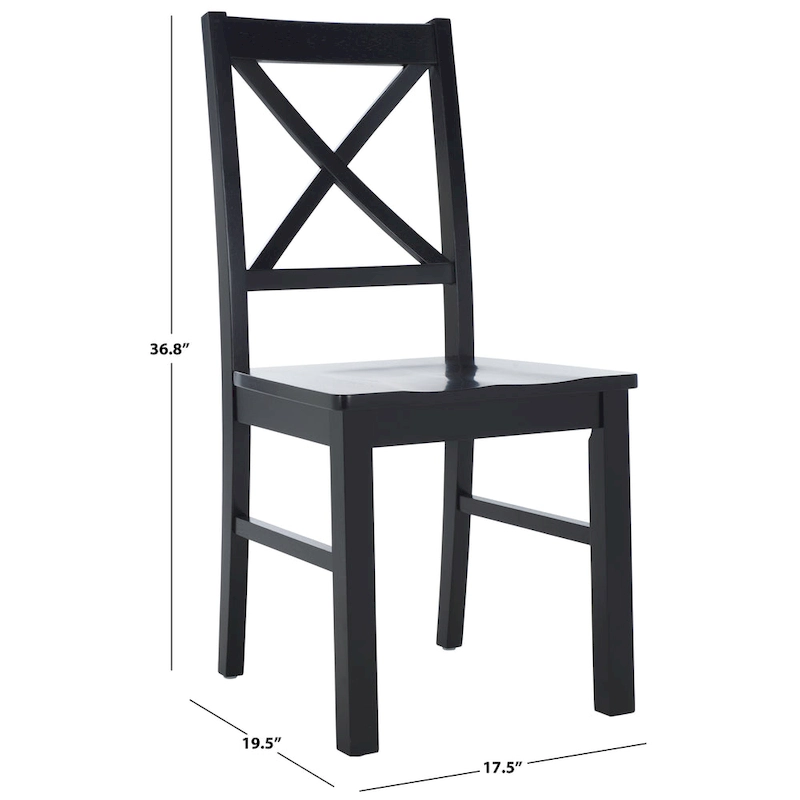 SAFAVIEH Concetta White/Natural Dining Chair - 17.5 W x 19.5 L x 37 H - 18W x 20D x 37H