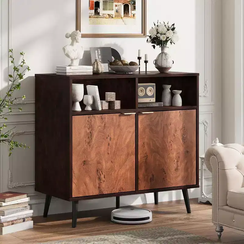 Buffet Cabinet Sideboard with Storage, 31.5'' Credenza Storage Cabinet with Doors, Coffee Cabinet