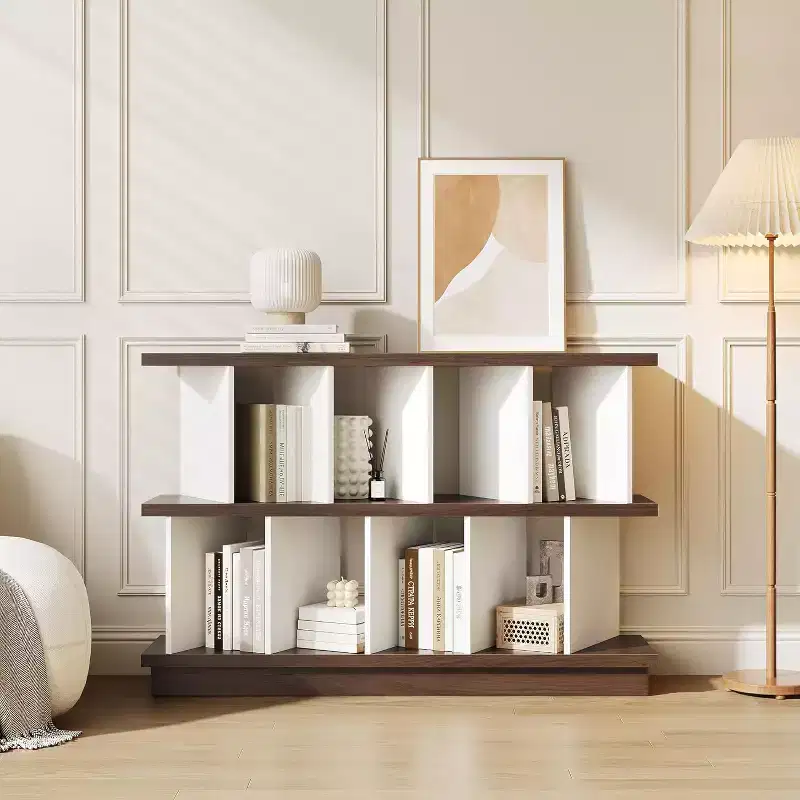 8 Cube Storage Organizer  Wood Low Bookshelf with 10 Removable Back Panels for Living Room, Bedroom, Entryway, Home Office
