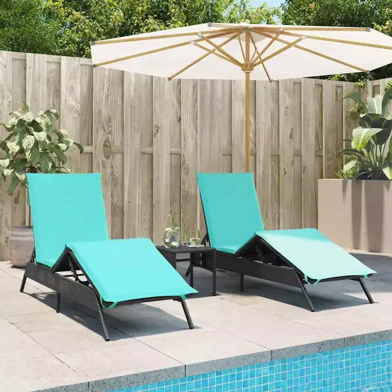 vidaXL Patio Sun Lounger Poly Rattan Standard Size