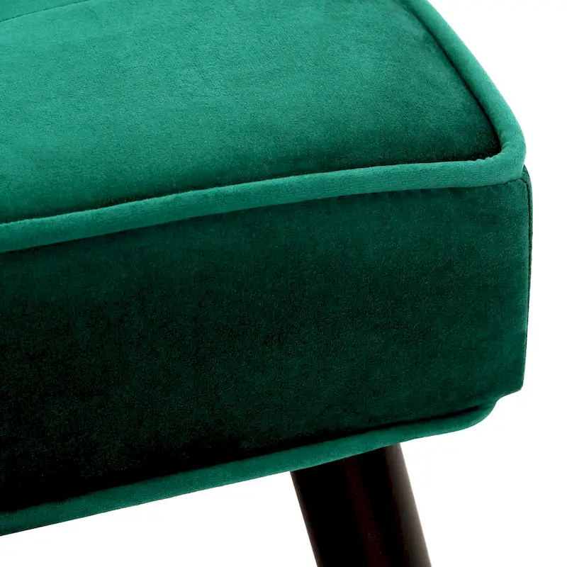 Kipp Velvet Upholstered Button Tufted Bench Ottoman