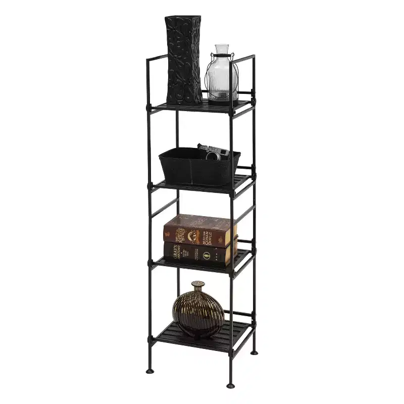 4-Tier Resin Ebonize Square Shelf